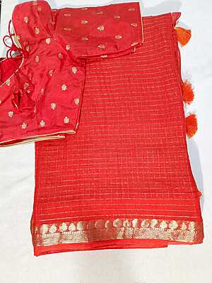 J363: Ready To Ship Beautiful Viscos Georgette Saree With Stitched Blouse