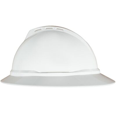 MSA V-Gard 500 Full-Brim Hard Hat with Fas-Trac III Ratchet Suspension