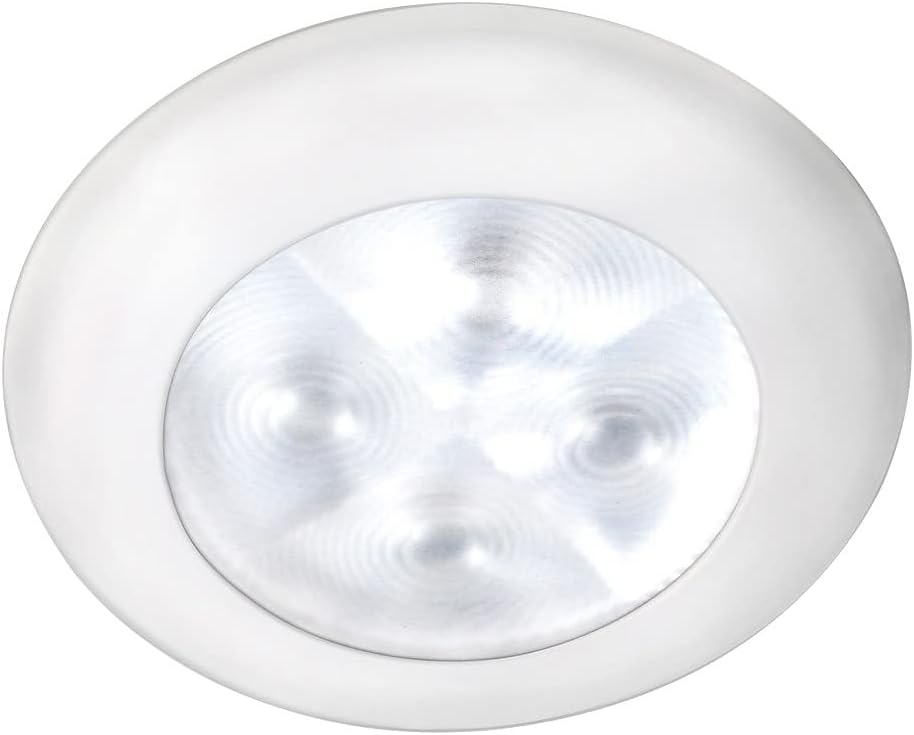 Hella Marine Slim Line LED 'Enhanced Brightness' Round Courtesy Lamp - White LED - Stainless Steel Bezel - 12V