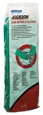 Jackson Safety Kleenguard G80 Green 9 Nitrile Chemical-Resistant Gloves - 13 in Length - Rough Finish - 15 mil Thick
