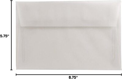 JAM PAPER Translucent Vellum Invitation Envelopes - Clear