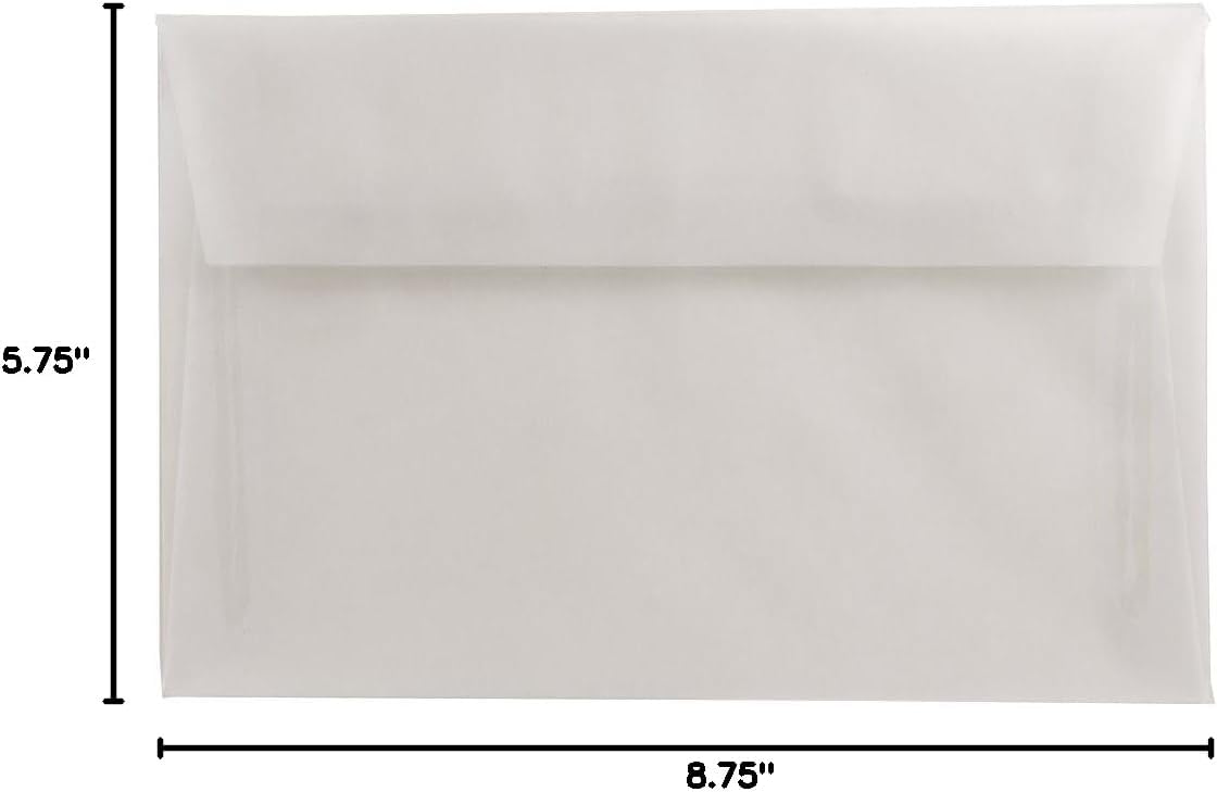 JAM PAPER Translucent Vellum Invitation Envelopes - Clear