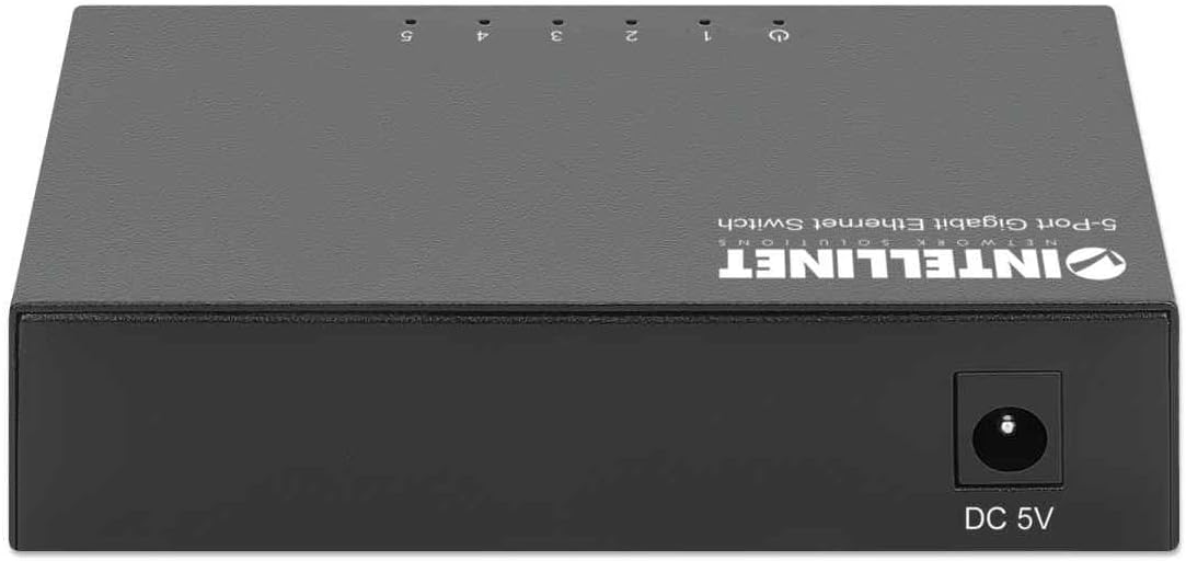 Intellinet 5-Port Gigabit Ethernet Network Switch, Ethernet Splitter - Unmanaged | Plug & Play | Auto Traffic Optimization