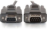 C2G - Serial extension cable - DB-9 (M) to DB-9 (F) - 1 ft - molded, thumbscrews - black