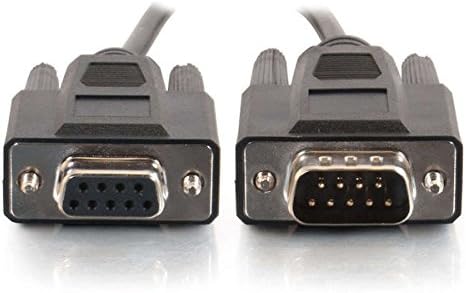 C2G - Serial extension cable - DB-9 (M) to DB-9 (F) - 1 ft - molded, thumbscrews - black