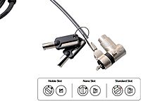 CODi Universal 3-in-1 Keyed Cable Lock for Laptops – Fits Standard, Noble, and Nano Security Slots – Anti-Theft Device Lock for Dell, HP, Lenovo, Tablets, Projectors, & More