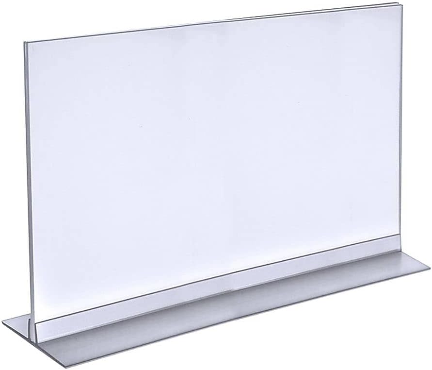 Azar Displays Acrylic T-Strip Horizontal Sign Holders, 11in x 17in, Clear, Pack Of 10 Sign Holders