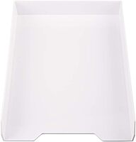 JAM PAPER Stackable Paper Trays - White - Desktop Document, Letter, & File Organizer Tray - 2/Pack