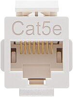 Monoprice Cat5e RJ45 Feedthrough Keystone Jack - Inline Coupler Type, Fits Standard Keystone Devices, Single PCS, White