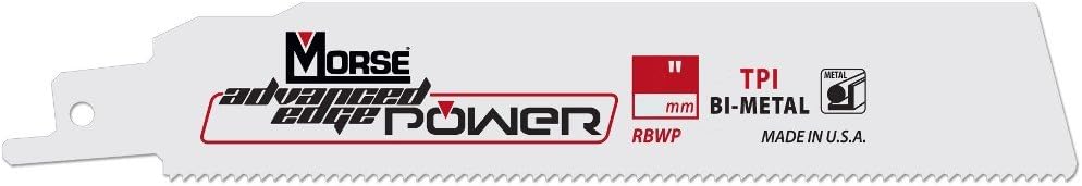 MK Morse Advanced Edge Power RBWP64218T05 Bimetal Reciprocating Sawa Blade 6-Inch x .042 18TPI, 5-pk
