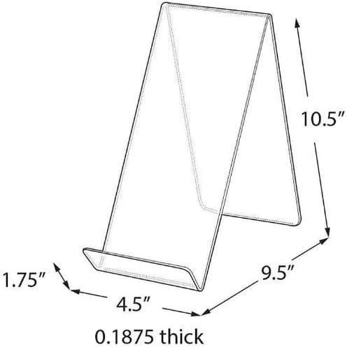 Azar Displays Acrylic Easel Displays, Clear, 10-Pack