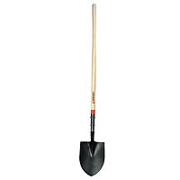 RAZOR-BACK 45519 Round Point Shovel, Open Back With Wood Handle