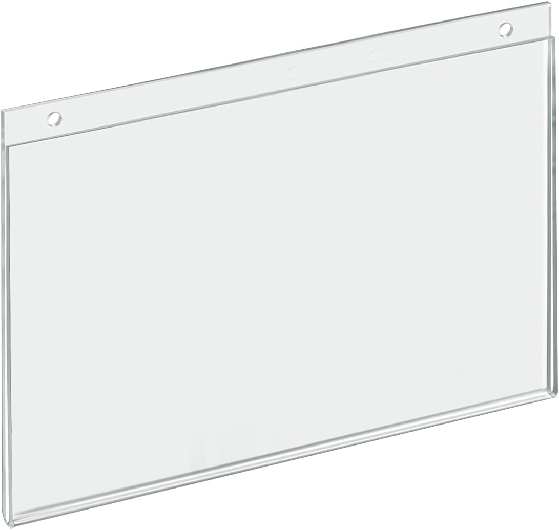 AZAR DISPLAYS U-Frame Wall-Mount Acrylic Sign Holders, Clear, Pack Of 10