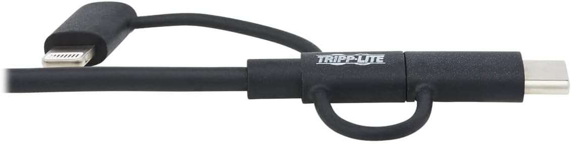 Tripp Lite 3 in 1 Multi Charging USB Cable, USB-A to Lightning, USB Micro B, and USB-C Universal All in One Charger Cable