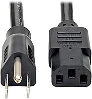 Tripp Lite Heavy-Duty Computer Power Cord, 15A, 14 AWG (NEMA 5-15P to IEC-320-C13)