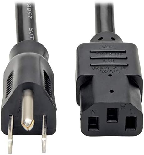 Tripp Lite Heavy-Duty Computer Power Cord, 15A, 14 AWG (NEMA 5-15P to IEC-320-C13)