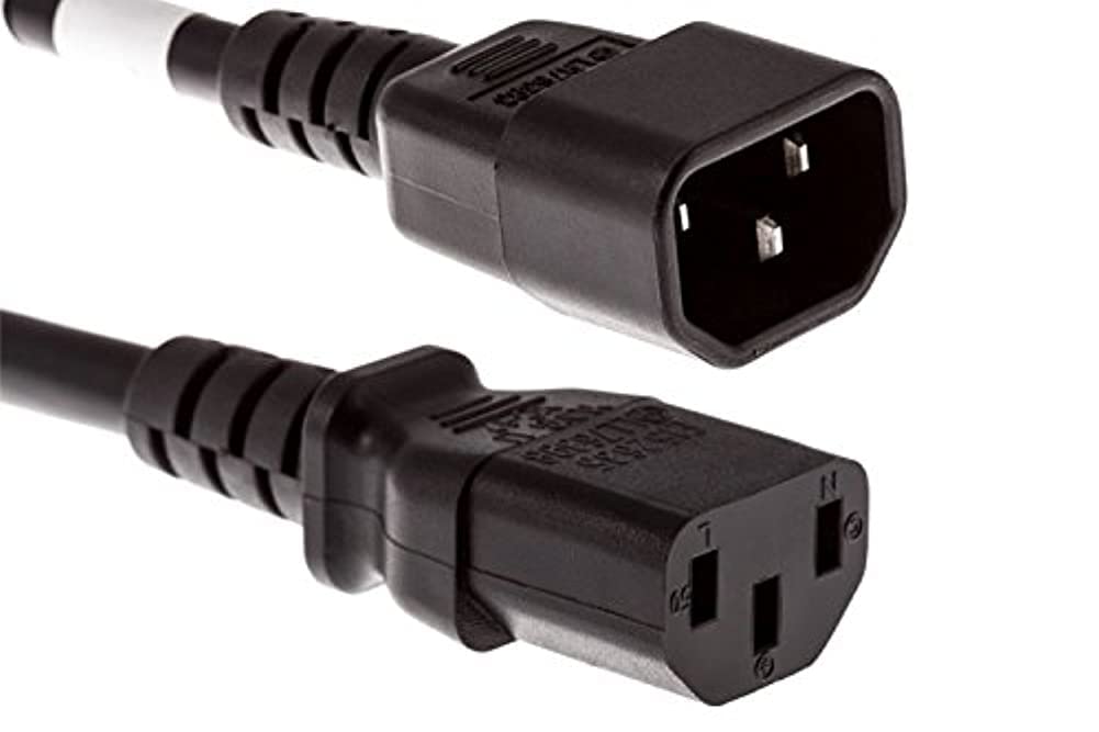 POWER CORD C13 - C14, 18AWG, 10AMP, 250V, SVT JACKET, BLACK, 3FT, IEC C13 TO IEC