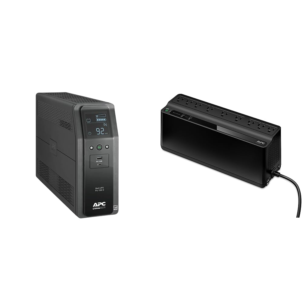 APC BR1000MS Back-UPS Pro 10-Outlet UPS, 1,000VA/600W