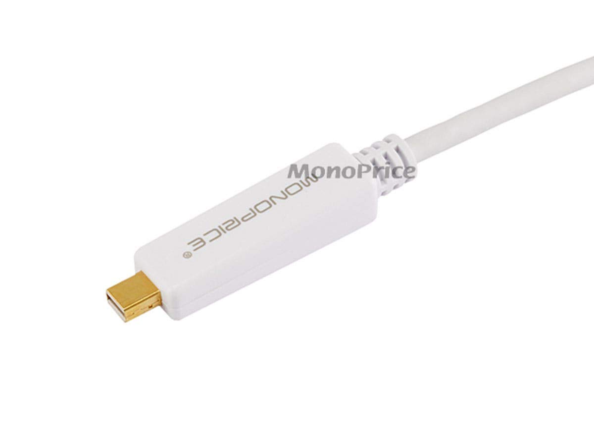 Monoprice 6ft 32AWG Mini DisplayPort to DVI Cable - White 6 Feet