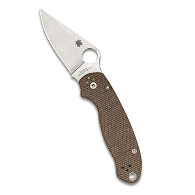 Spyderco Military 2 Folding Utility Pocket Knife - Ideal for Everyday Carry and Outdoor Adventures - G10 Handle, PlainEdge, 9.51-Inch Overall Length, 4-Inch Blade, Brown Canvas - C36MPCW2