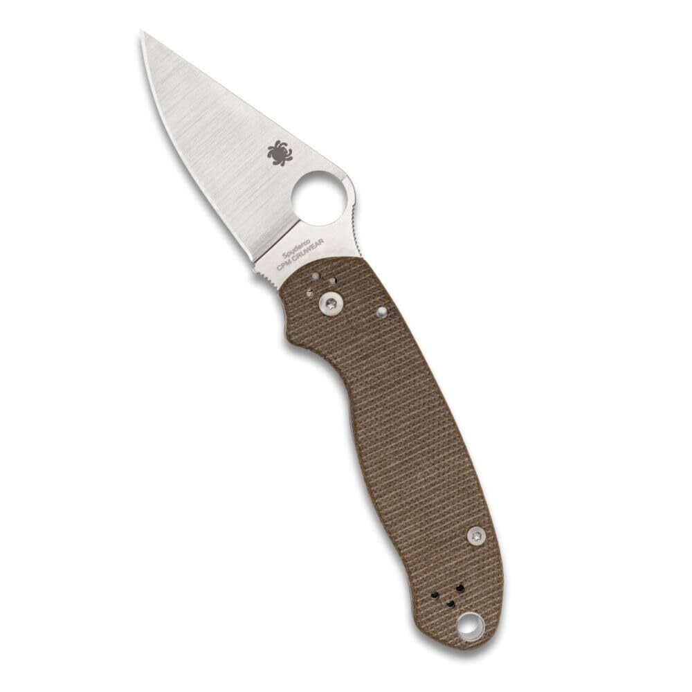 Spyderco Military 2 Folding Utility Pocket Knife - Ideal for Everyday Carry and Outdoor Adventures - G10 Handle, PlainEdge, 9.51-Inch Overall Length, 4-Inch Blade, Brown Canvas - C36MPCW2