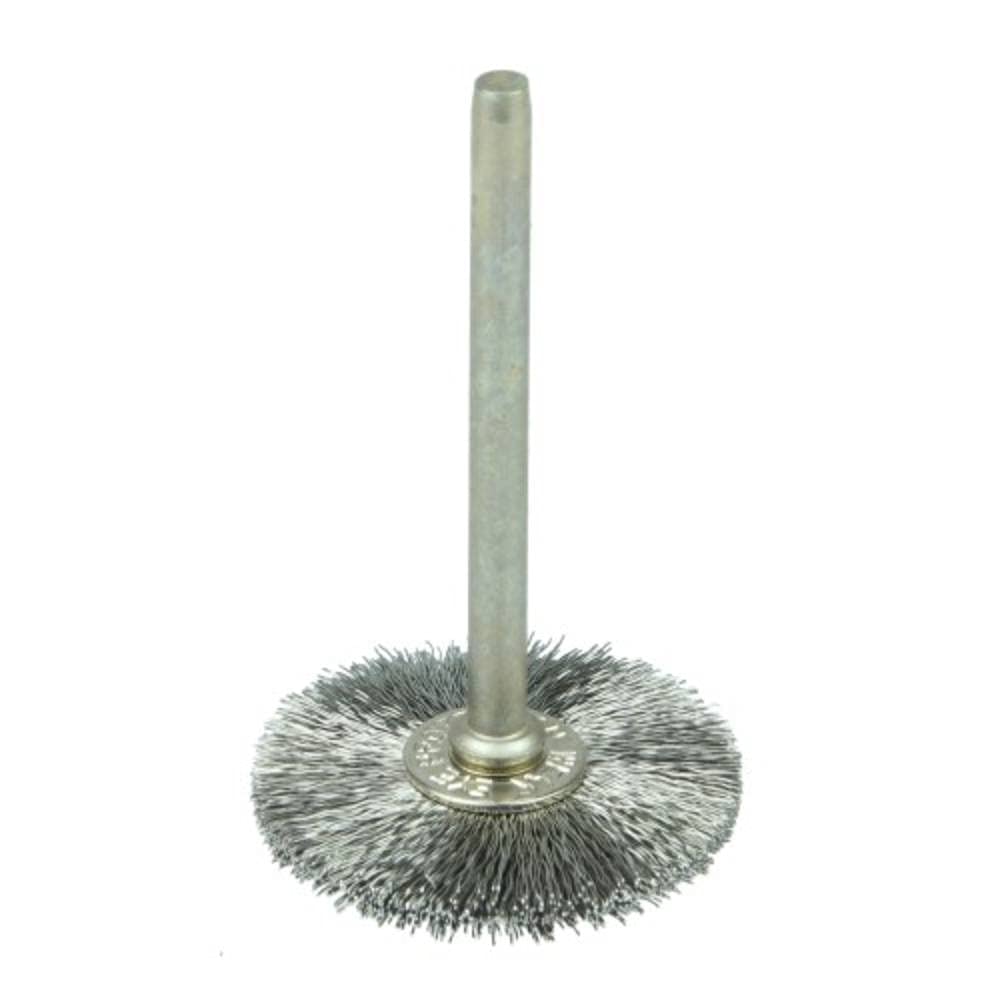 Weiler 26014 0.003" Wire Size, 1" Diameter, 302 Stainless Steel Bristles, 1/8" Stem Size, Wire Fill
