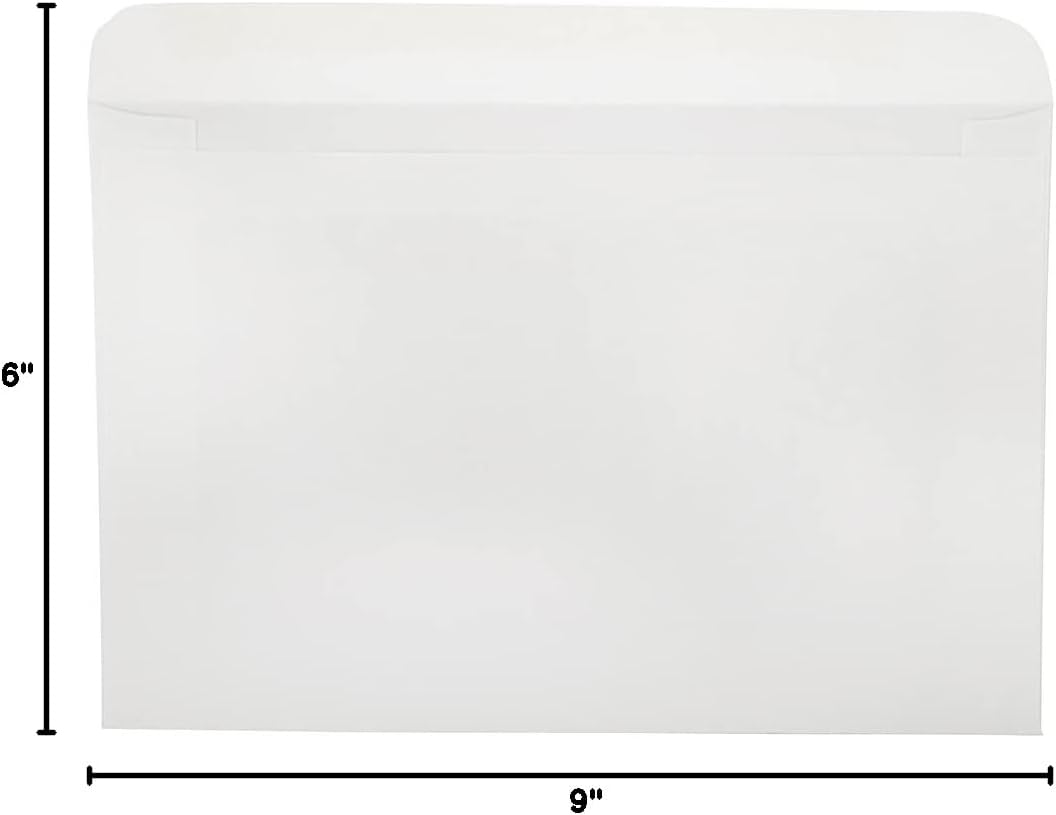 JAM Paper Window Booklet Envelopes - White - Gummed Closure - Single Window