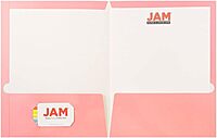 JAM PAPER Laminated Two-Pocket Glossy Presentation Folders - Letter Size