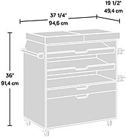 Sauder Craft Pro Mobile Craft Cart, 36inH x 37 1/4inW x 19 1/2inD, Soft White
