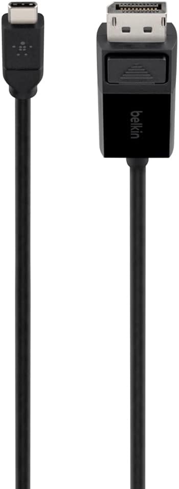 Belkin USB-C to DisplayPort Adapter Cable 4k 60Hz 6 foot - Black - 5.91 ft DisplayPort/USB A/V Cable - B2B10306BLK