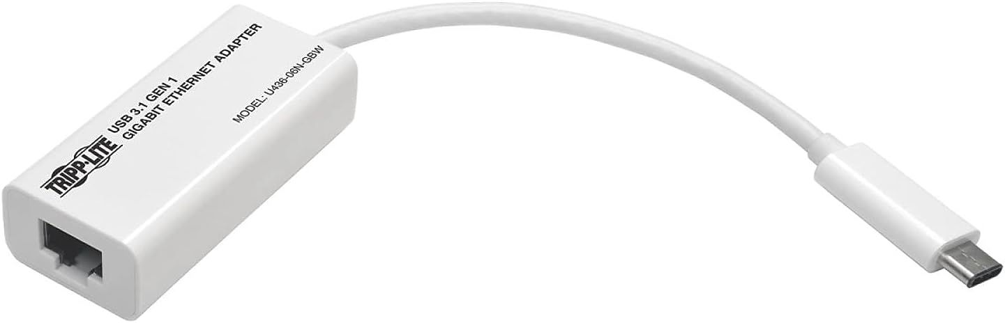 Tripp Lite USB-C to Gigabit Ethernet NIC Network Adapter 10/100/1000 Mbps White - Network adapter - USB-C 3.1