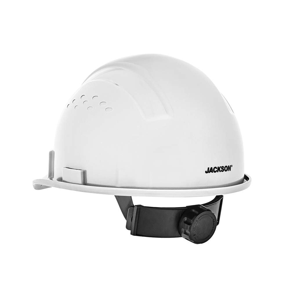 Jackson Safety Advantage Front Brim Hard Hat, Non-Vented, 4-pt. Ratchet Suspension, White, 20200