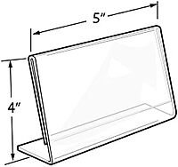 Azar Displays Acrylic L-Shaped Sign Holders, Clear - Pack of 10