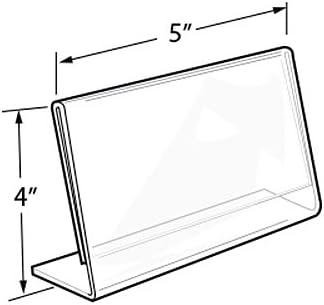 Azar Displays Acrylic L-Shaped Sign Holders, Clear - Pack of 10