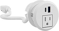 Bush Business Furniture 2-inch Desktop Power Grommet with AC Outlet and USB-A/USB-C Ports