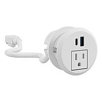 Bush Business Furniture 2-inch Desktop Power Grommet with AC Outlet and USB-A/USB-C Ports