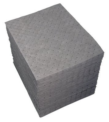 Sorbent Pad: Universal Use, 15" x 19", 44 gal, Gray