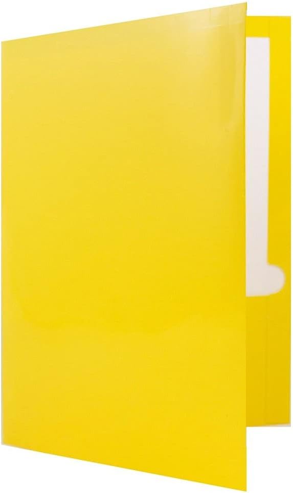 JAM PAPER Laminated Two-Pocket Glossy 3-Hole Letter Size Folders