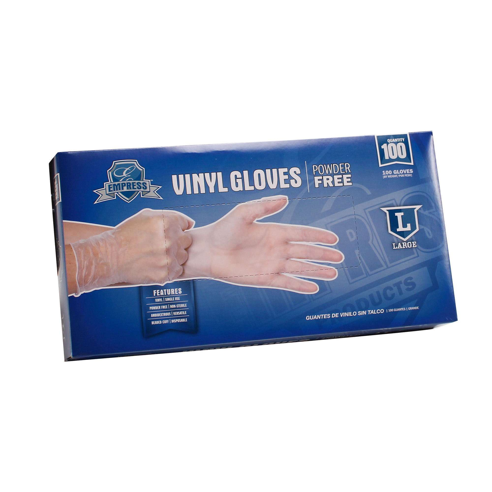 Empress Vinyl Glove Powder Free Large 10 / 100 cs