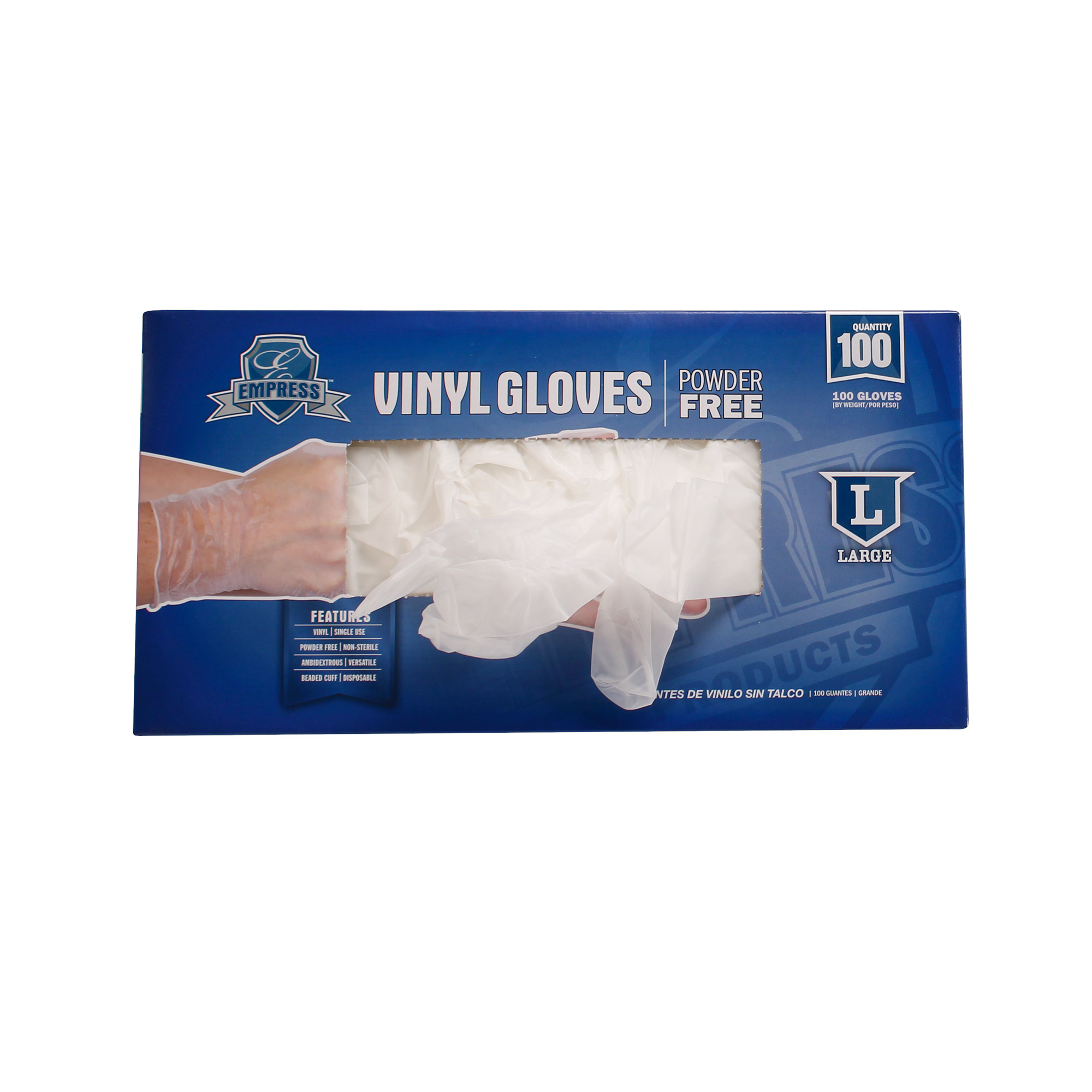 Empress Vinyl Glove Powder Free Large 10 / 100 cs