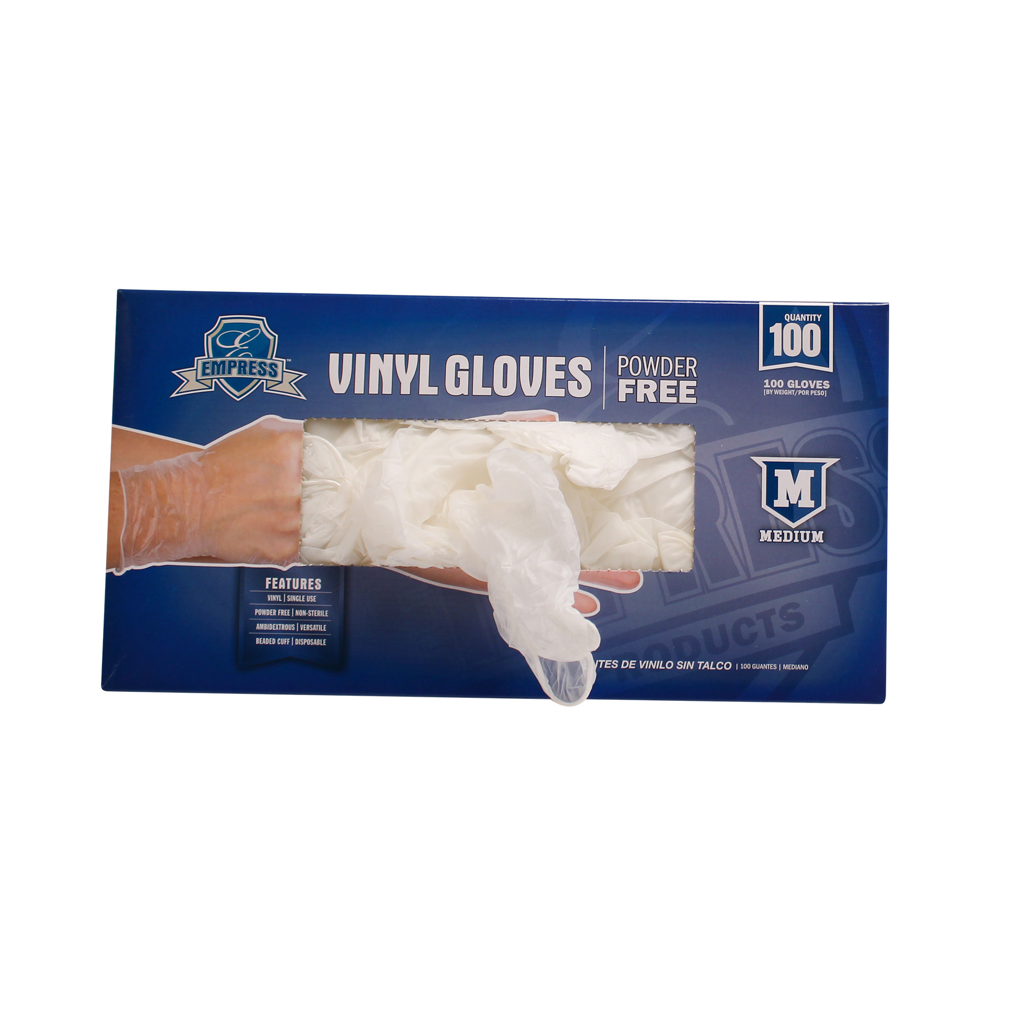Empress Vinyl Glove Powder Free Medium 10 / 100 cs