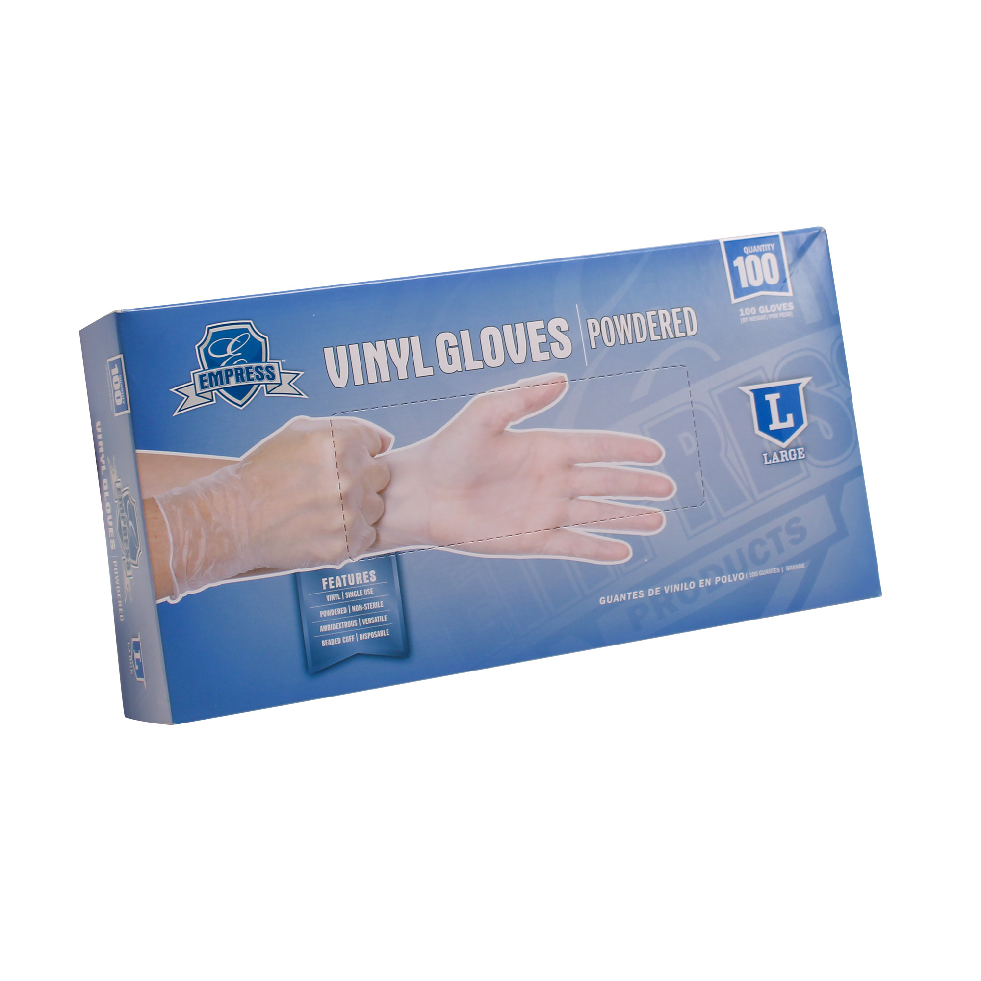 Empress Vinyl Glove Powdered Large 10 / 100 cs