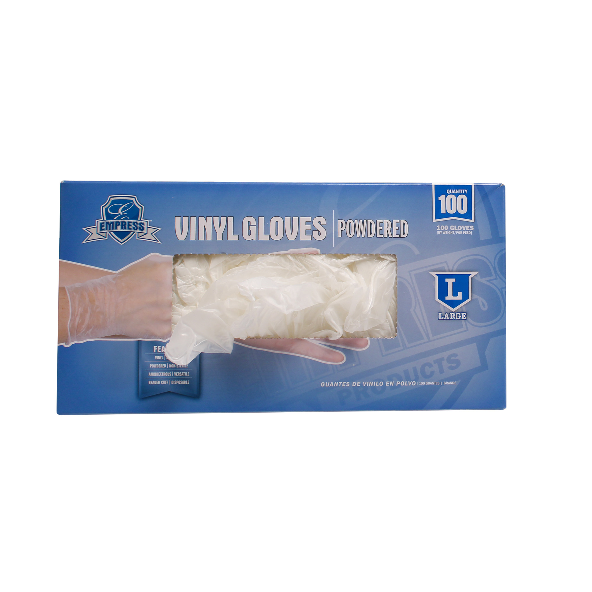 Empress Vinyl Glove Powdered Large 10 / 100 cs