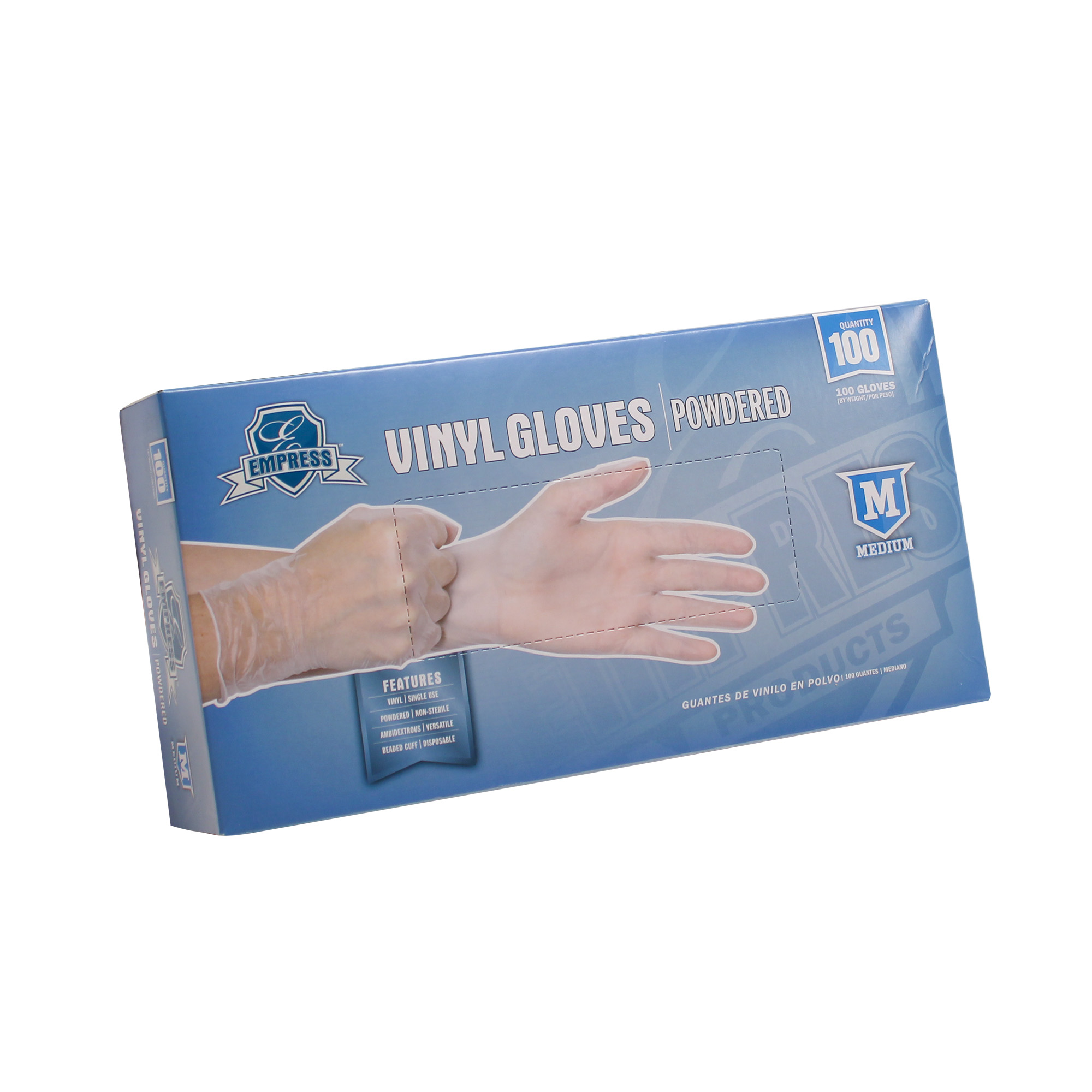 Empress Vinyl Glove Powdered Medium 10 / 100 cs