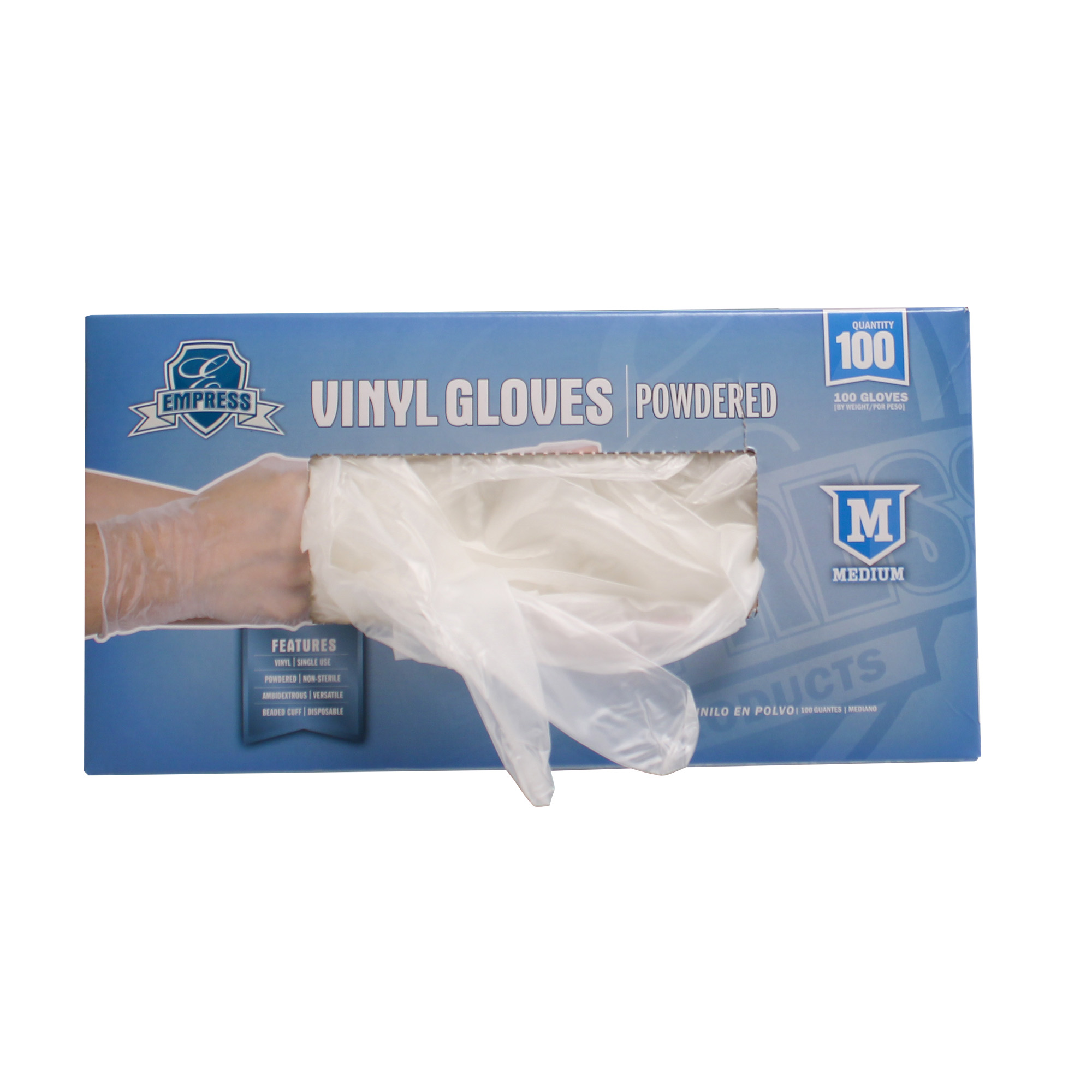 Empress Vinyl Glove Powdered Medium 10 / 100 cs