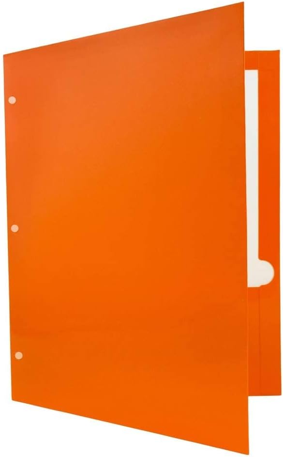 JAM PAPER Laminated Two-Pocket Glossy 3-Hole Letter Size Folders