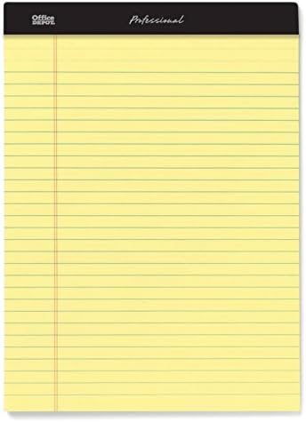 Office Depot Professional Legal Pad, 8 1/2in. x 11 3/4in., Legal Ruled, 50 Sheets Per Pad, Canary, Pack Of 8 Pads, 99527