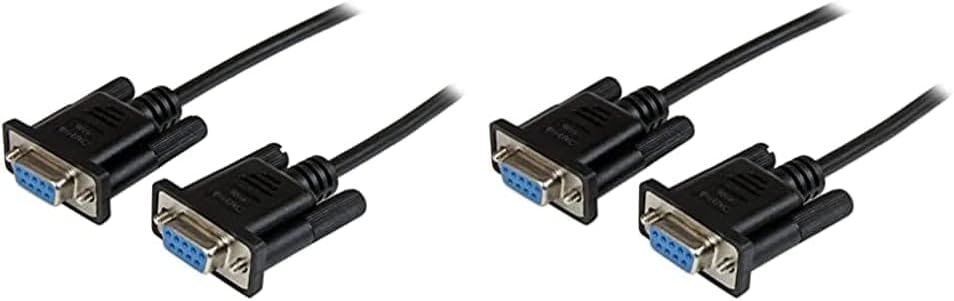 StarTech.com 1m Black DB9 RS232 Serial Null Modem Cable F/F - DB9 Female to Female - 9 pin RS232 Null Modem Cable
