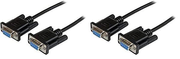 StarTech.com 1m Black DB9 RS232 Serial Null Modem Cable F/F - DB9 Female to Female - 9 pin RS232 Null Modem Cable - SCNM9FF1MBK