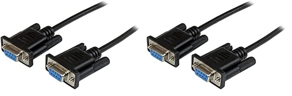 StarTech.com 1m Black DB9 RS232 Serial Null Modem Cable F/F - DB9 Female to Female - 9 pin RS232 Null Modem Cable